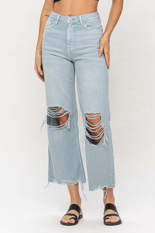 90"s Vintage Crop Flare Jeans - Luxxfashions