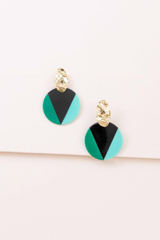 Color Block Drop Earrings - Luxxfashions