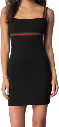 SHORT DRESS WITH ELASTIC STRIPED STRAPS