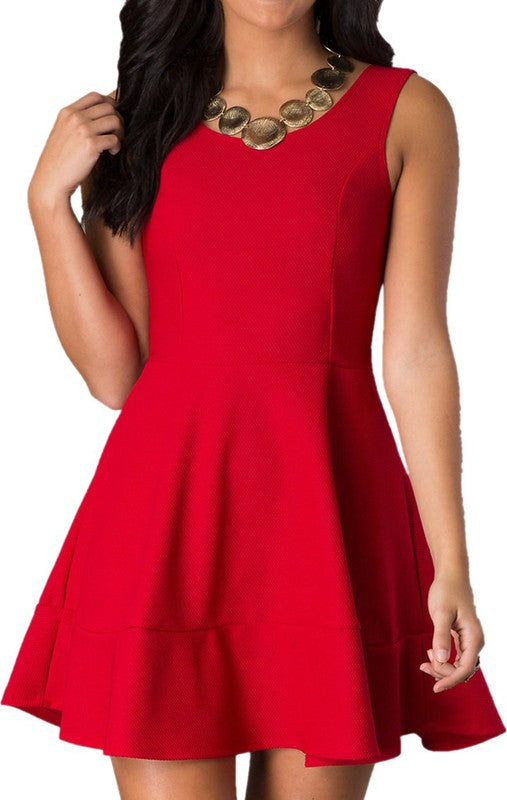SLEEVELESS PARTY DRESS WITH ZIPPER BACK