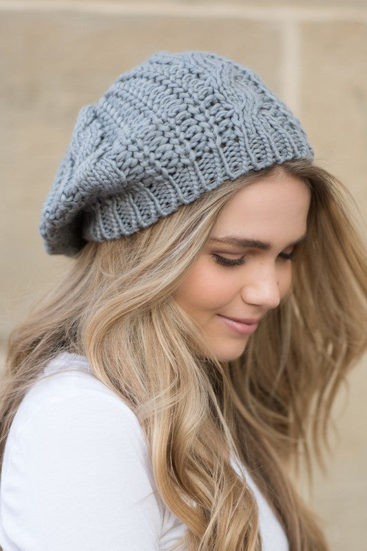 Knit Slouchy Beret - Luxxfashions