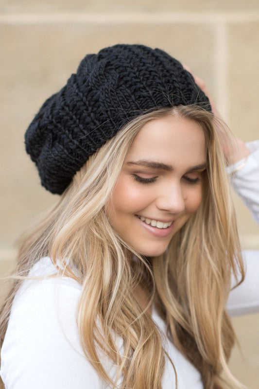 Knit Slouchy Beret - Luxxfashions