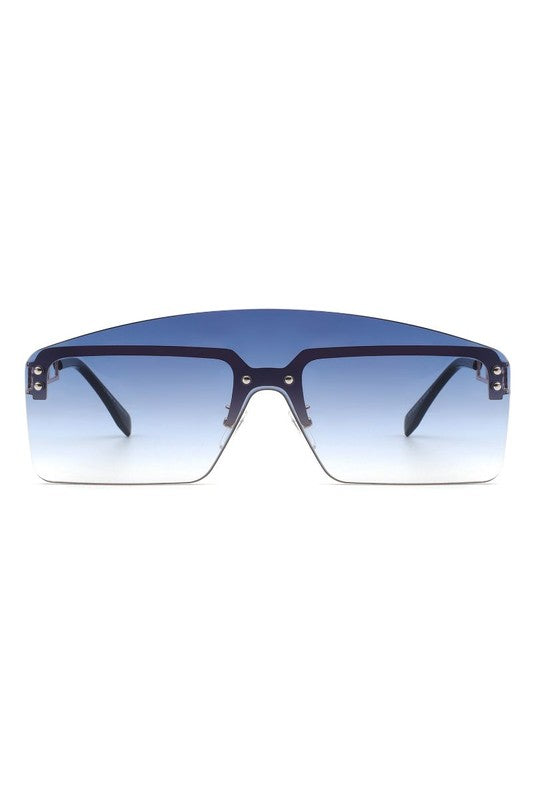 Futuristic Retro Rimless Square Fashion Sunglasses - Luxxfashions