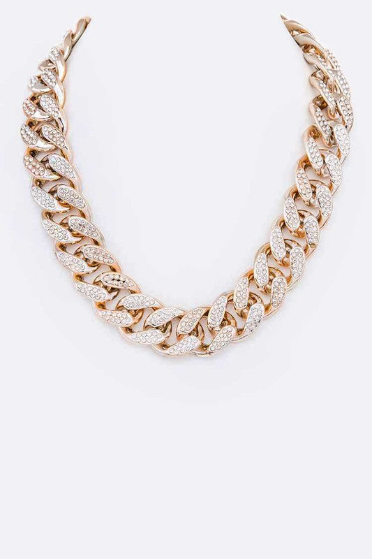 Crystal Pave Chunky Chain Necklace