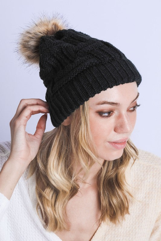 POM KNITTED BEANIES - Luxxfashions
