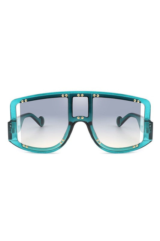 Square Oversize Shield Fashion Visor Sunglasses - Luxxfashions
