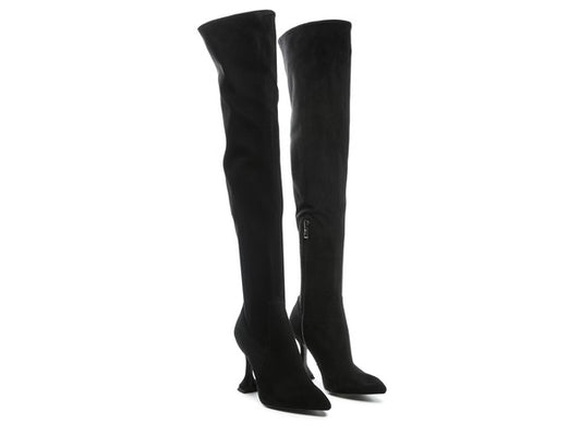 BRANDY OVER THE KNEE HIGH HEELED BOOTS - Luxxfashions