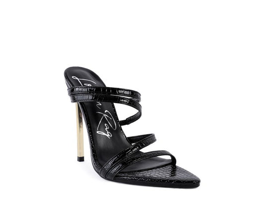 NEW AFFAIR Croc Metal High Heeled Sandals - Luxxfashions