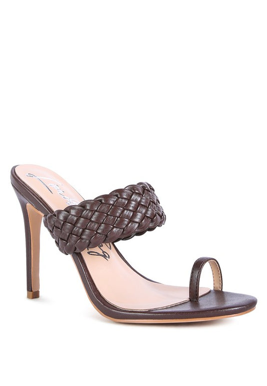 HIGH PERKS WOVEN STRAP TOE RING SANDALS - Luxxfashions