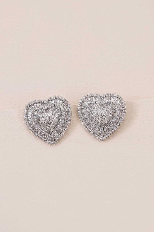 Amiya Heart Post Earrings - Luxxfashions