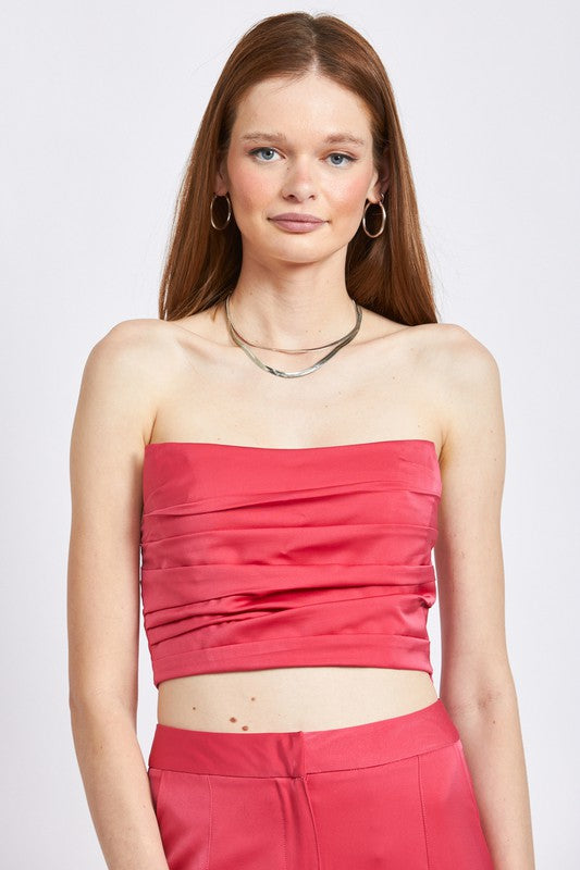 RUCHED TUBE TOP - Luxxfashions