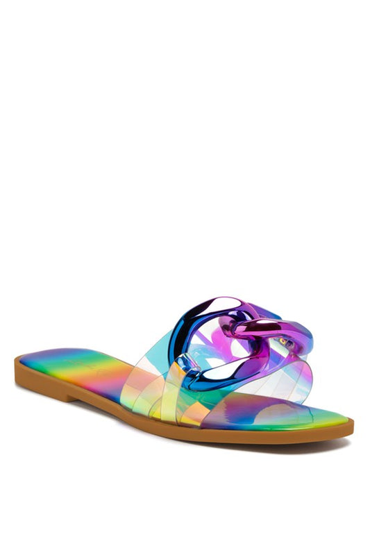 CAROONS CLEAR SLIDE FLATS - Luxxfashions