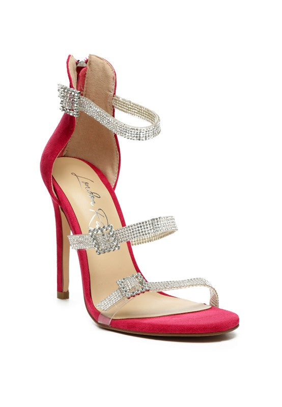 INES BLING STRAP HIGH HEEL SANDALS - Luxxfashions