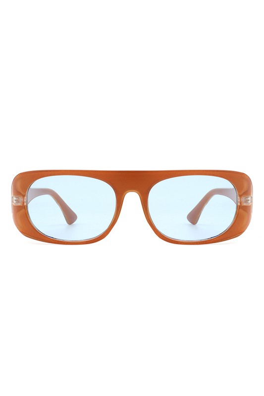 Rectangle Retro Oval Fashion Flat Top Sunglasses - Luxxfashions