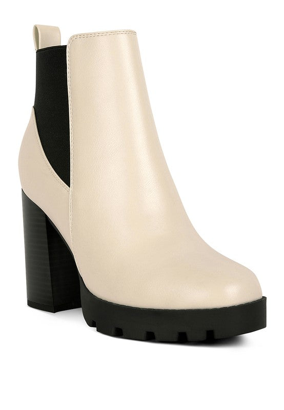 BOLT BLOCK HEELED CHELSEA BOOT - Luxxfashions