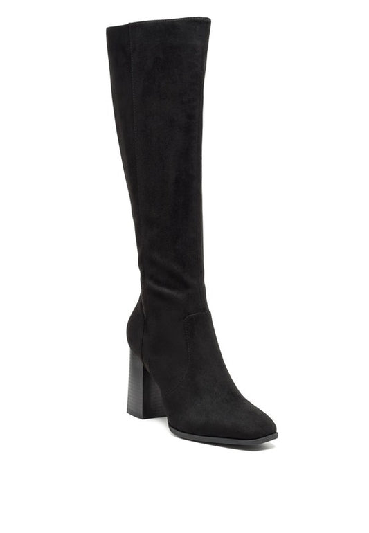 ZILLY KNEE HIGH FAUX SUEDE BOOTS - Luxxfashions