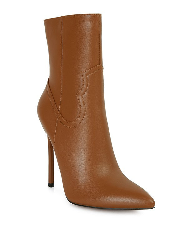 JENNER High Heel Cowgirl Ankle Boot - Luxxfashions