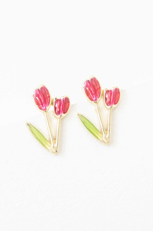 Tulip Post Earrings - Luxxfashions