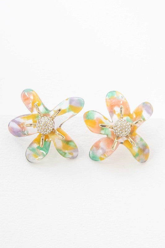 Flower Power Post Earrings - Luxxfashions