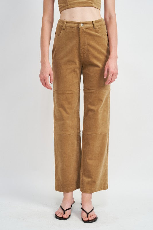 RELAXED FIT CORDUROY PANTS - Luxxfashions
