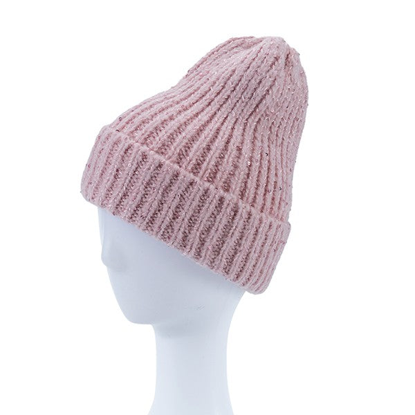 KNITTED SEQUIN BEANIE - Luxxfashions