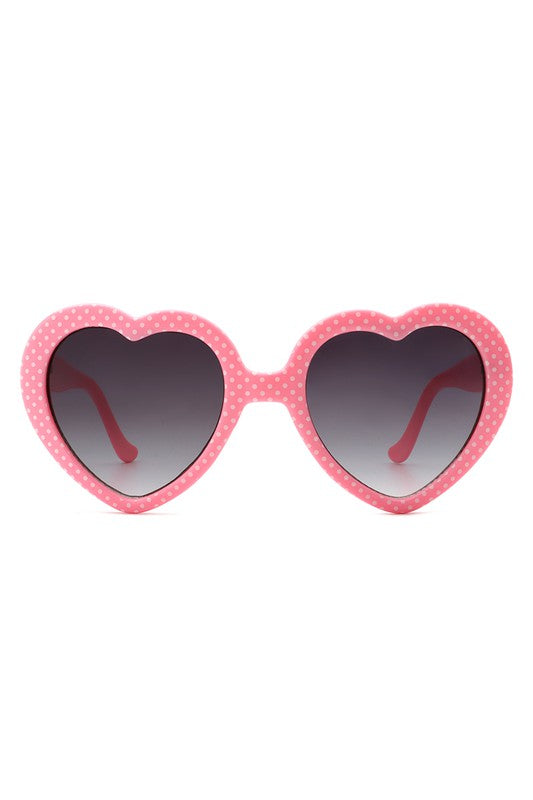 Women Mod Colorful Party Heart Shaped Sunglasses - Luxxfashions
