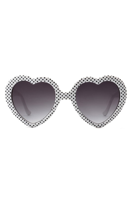 Women Mod Colorful Party Heart Shaped Sunglasses - Luxxfashions