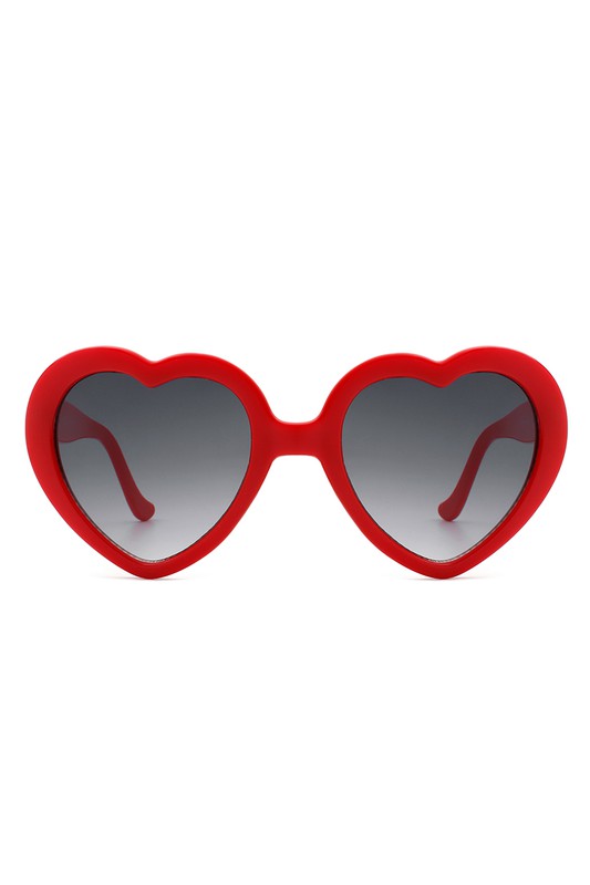 Playful Mod Clout Heart Shape Fashion Sunglasses - Luxxfashions
