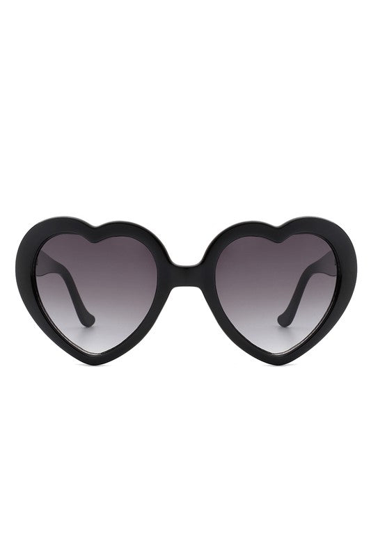 Playful Mod Clout Heart Shape Fashion Sunglasses - Luxxfashions
