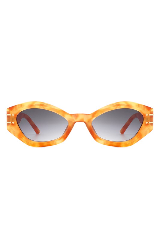 Geometric Oval Slim Fashion Round Sunglasses - Luxxfashions