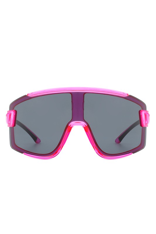 Oversize Sporty Square Chunky Shield Sunglasses - Luxxfashions