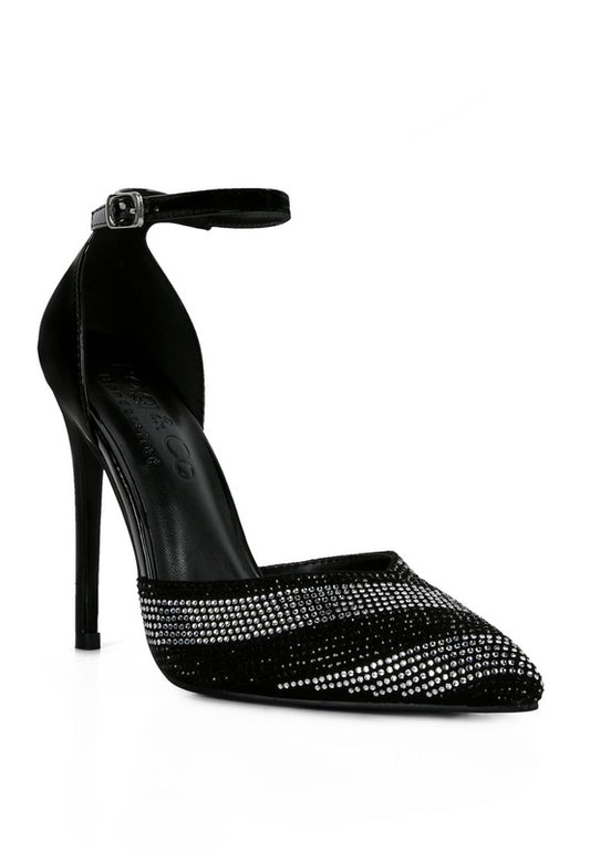 NOBLES High Heeled Patent Diamante Sandals - Luxxfashions