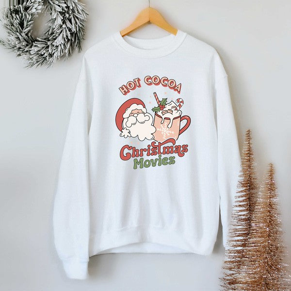 Retro Hot Cocoa Christmas Movies Sweatshirt - Luxxfashions