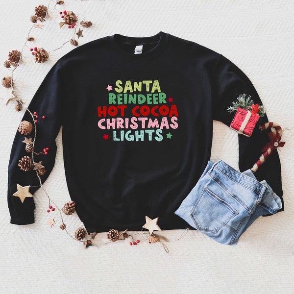 Santa Reindeer Hot Cocoa Graphic Sweatshirt