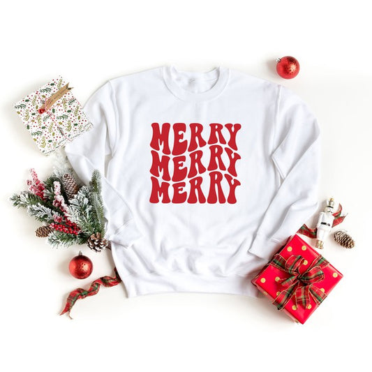 Merry Stacked Graphic Sweatshirt - Luxxfashions