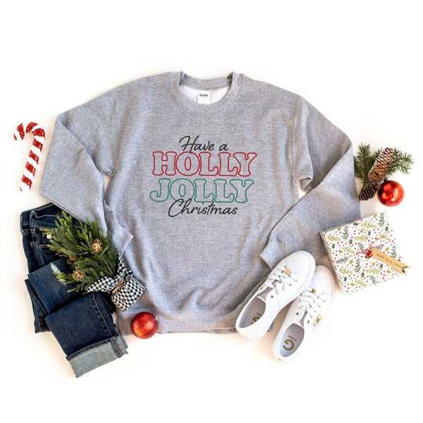 Have A Holly Jolly Christmas Graphic Sweatshirt - Luxxfashions