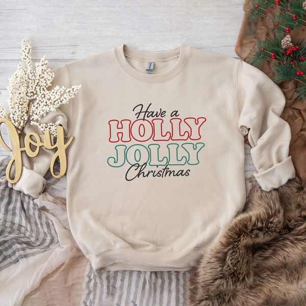 Have A Holly Jolly Christmas Graphic Sweatshirt - Luxxfashions