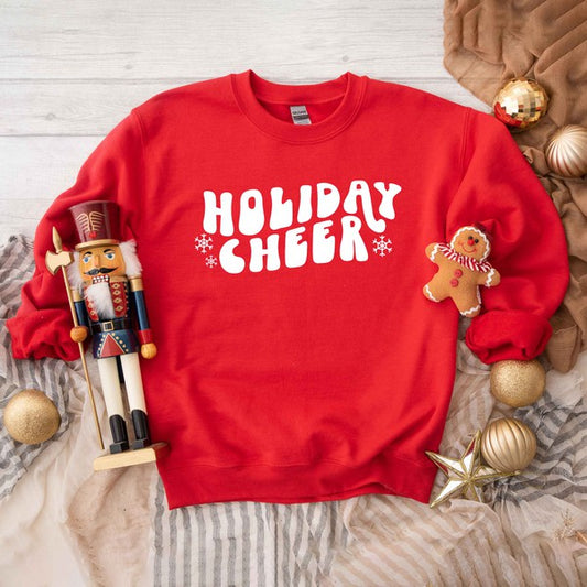 Holiday Cheer Wavy Graphic Sweatshirt - Luxxfashions
