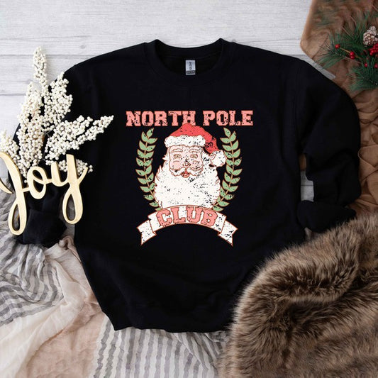 North Pole Club Graphic Sweatshirt - Luxxfashions