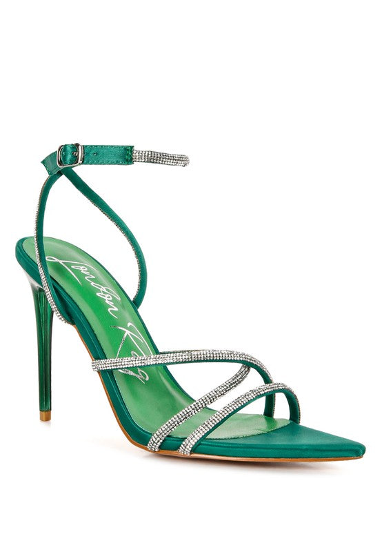 Dare Me Rhinestone Embellished Stiletto Sandals - Luxxfashions