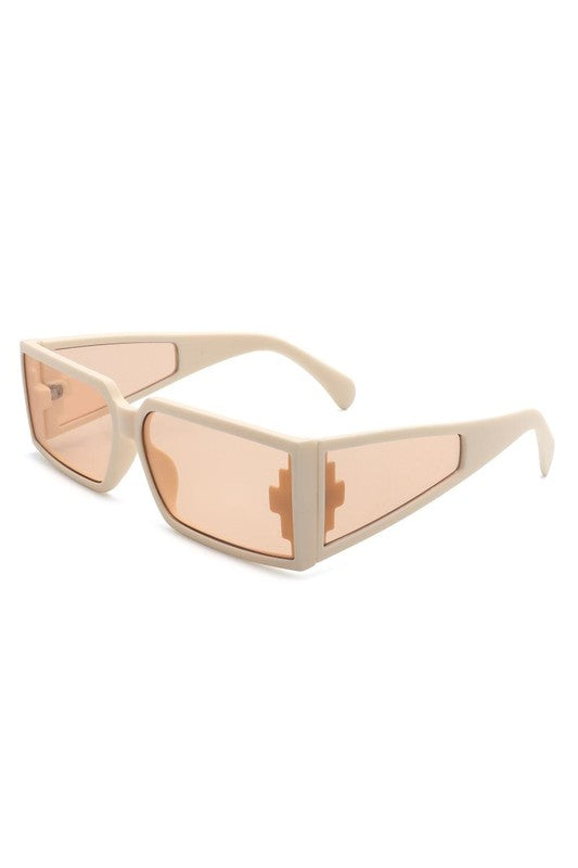 Rectangle Retro Square Wrap Around Sunglasses