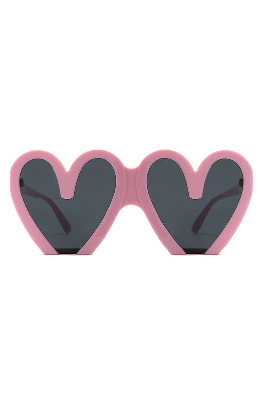 Heart Shaped Oversized Party Fashion Sunglasses - Luxxfashions