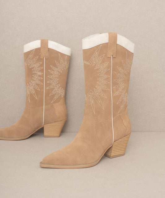 Oasis Society Halle Paneled Cowboy Boots