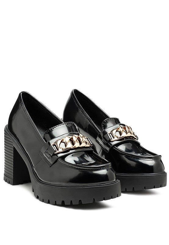 Sachs Chunky Loafers with Block Heels