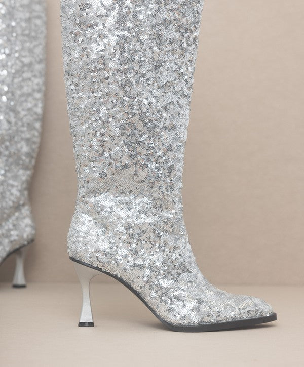 OASIS SOCIETY Sequin Knee High Boots