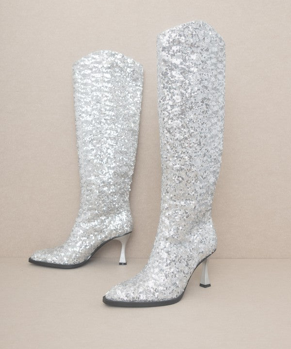 OASIS SOCIETY Sequin Knee High Boots