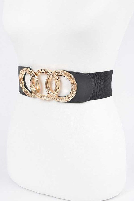 Round Buckle Fashion Elastic Belt