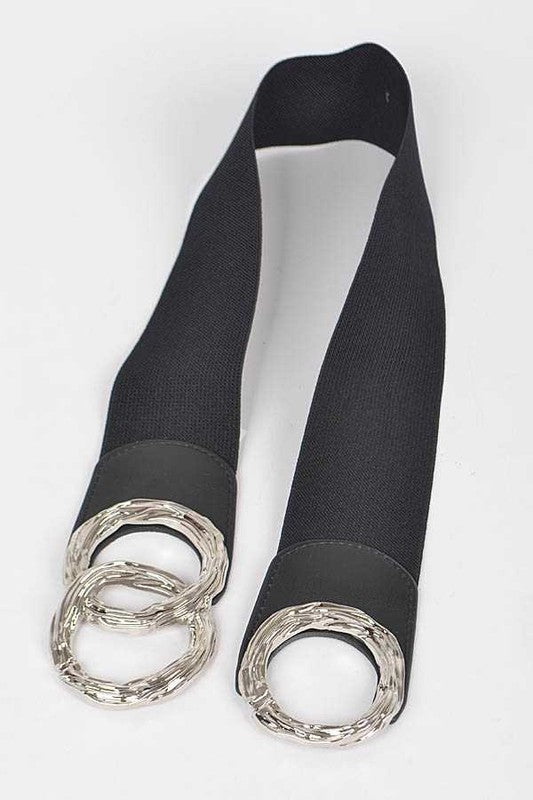 Round Buckle Fashion Elastic Belt