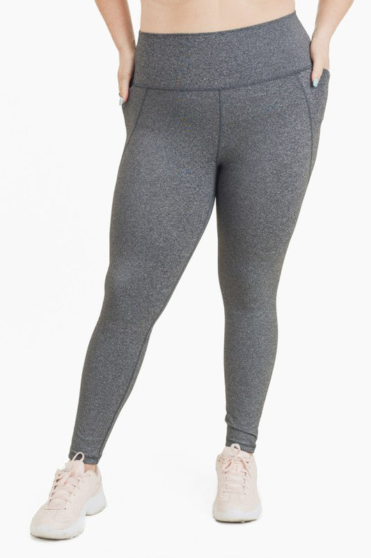 Curvy Tapered Band Essential High Waist Leggings - Luxxfashions