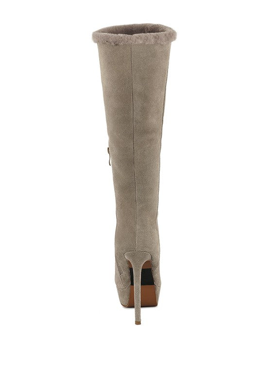 Suede Leather Convertible High Boots
